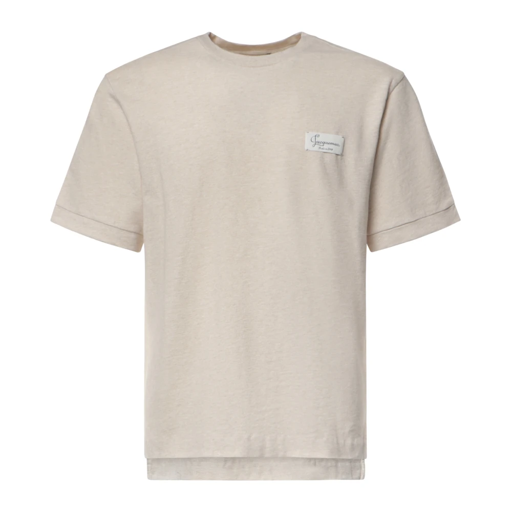 Jacquemus Donna Beige - T-Shirt In Cotone Montaigne - Tops - L - Immagine 3