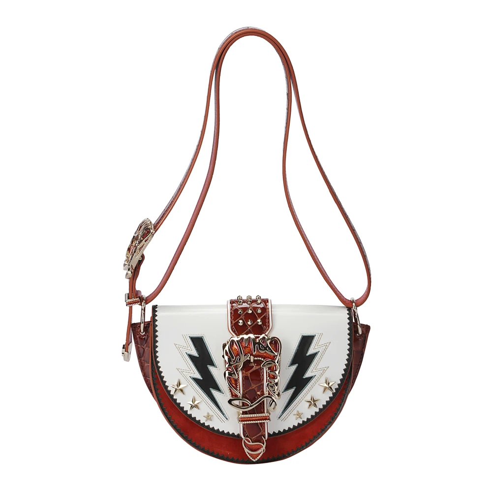 Christian Louboutin Schoudertas met krokodillenprint en gouden accenten Multicolor Dames
