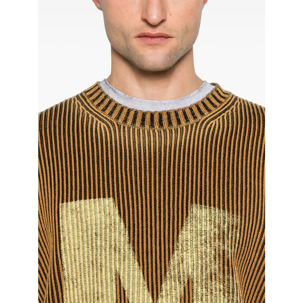 MM6 Maison Margiela Zwarte Sweater met Logo Print Brown Heren
