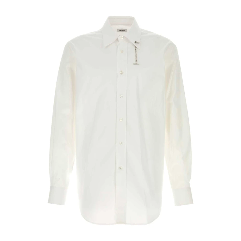 Alexander mcqueen Witte Poplin Overhemd Klassieke Stijl White Heren