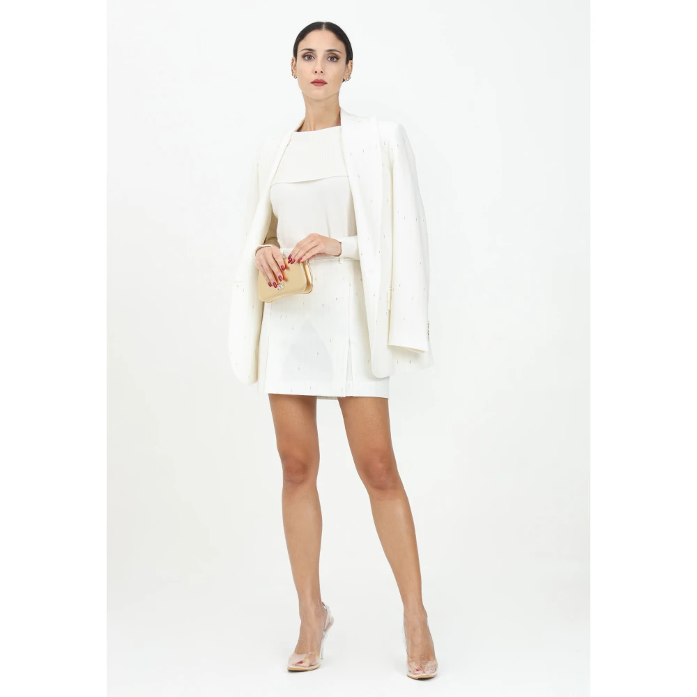 Simona Corsellini Witte Korte Rok met Gouden Details White Dames