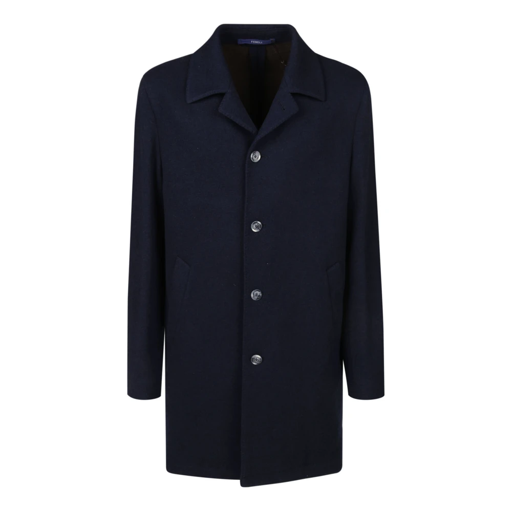 Fedeli Luxe Blauwe Winterjas Blue Heren