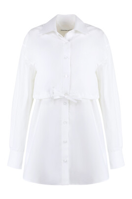 robe-chemise-en-coton-superposee-avec-cordon-de-serrage-a-la-taille
