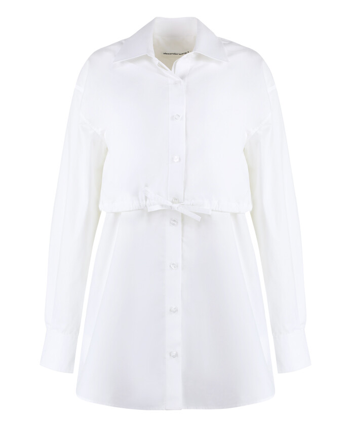 robe-chemise-en-coton-superposee-avec-cordon-de-serrage-a-la-taille