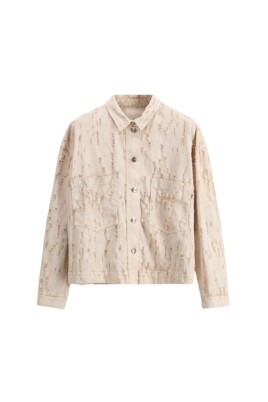 vintage-beige-bomull-drill-skjorta