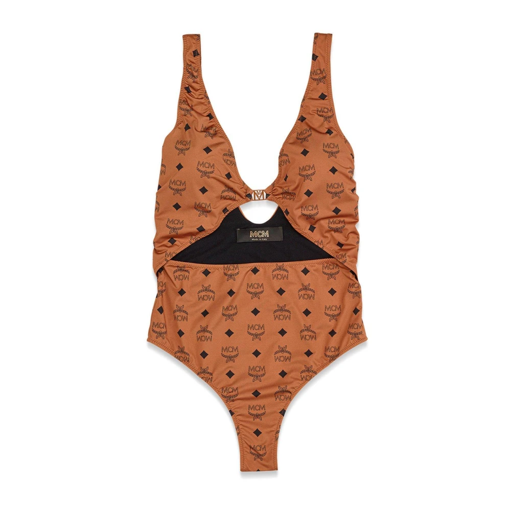 MCM Badpak met Monogram Print Brown Dames