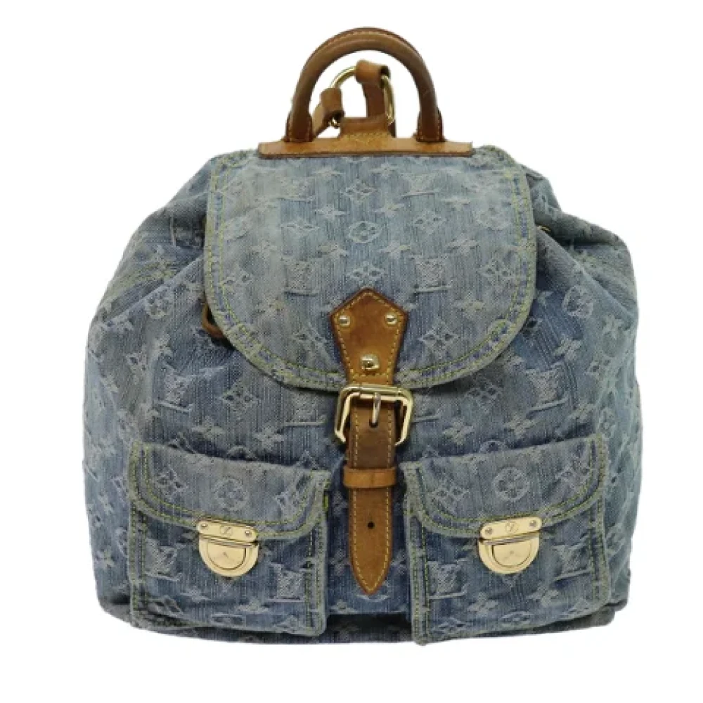Louis Vuitton Vintage Pre-owned Denim backpacks Blue Dames