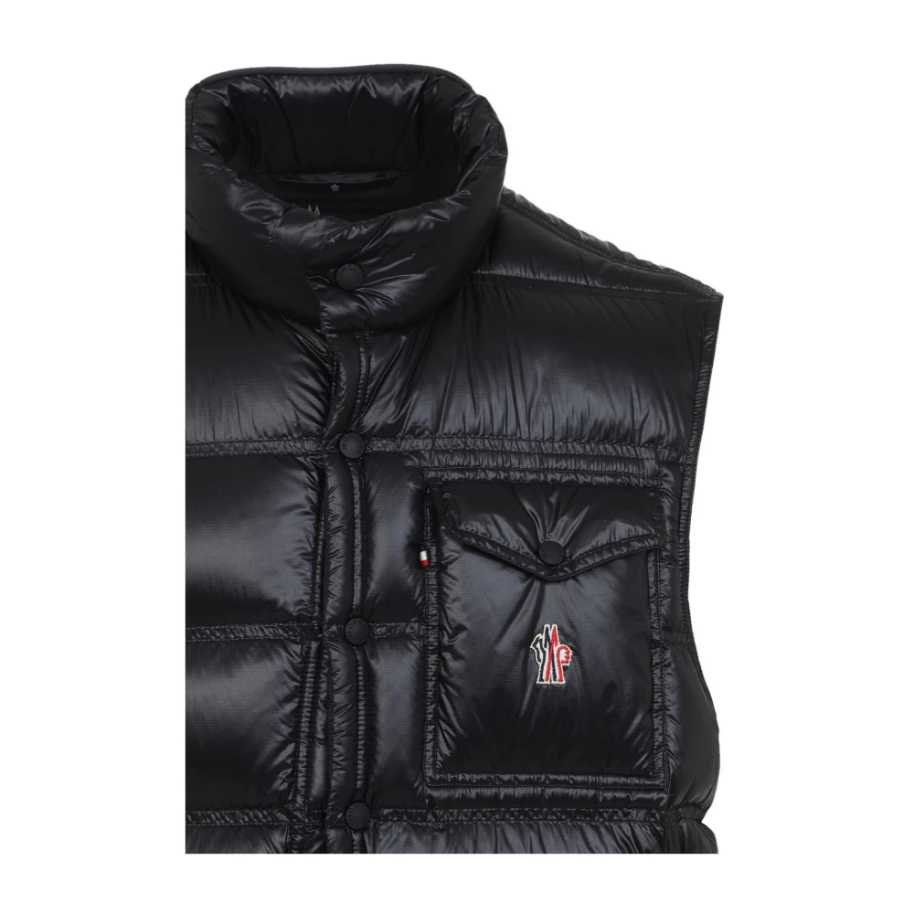 Moncler Zwarte jassen met stijlvol borduurwerk Black Heren