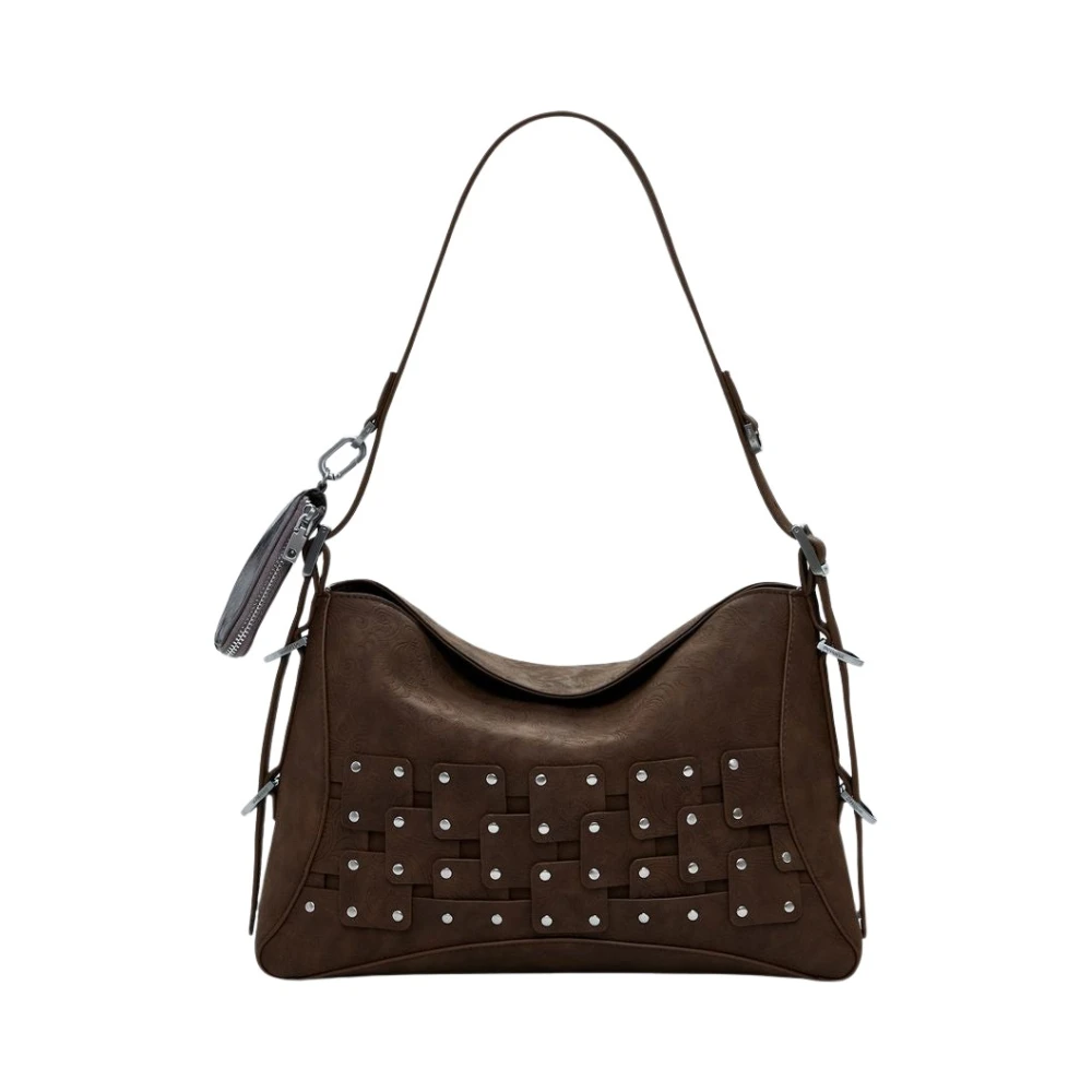Desigual , Shoulder Bags, Female, Brown, One Size, Brown Patch Women Handbag - Image 4