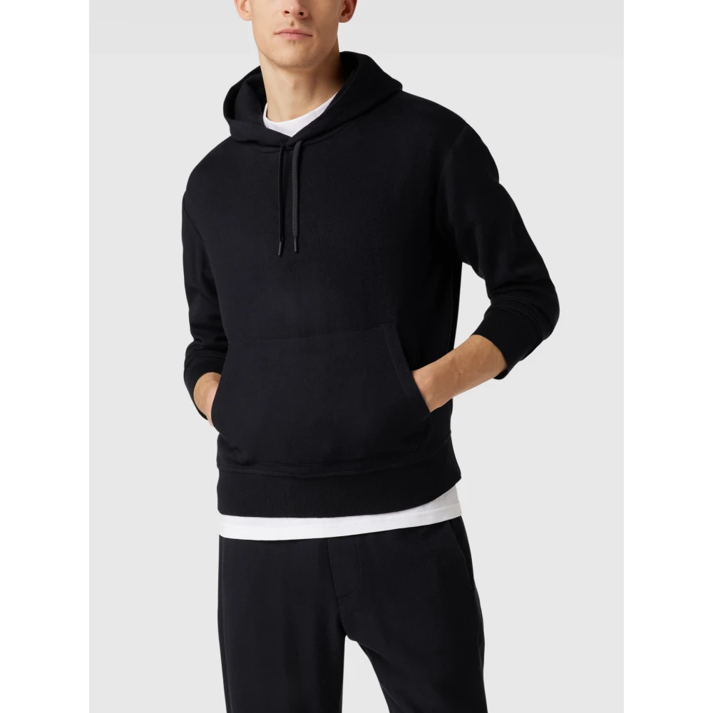 Emporio Armani Hooded wol-kasjmier trui Blue Heren