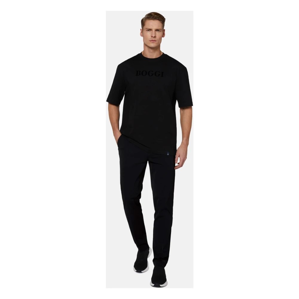 Boggi Milano B Tech B-Tech Stretch Nylon Broek Black Heren