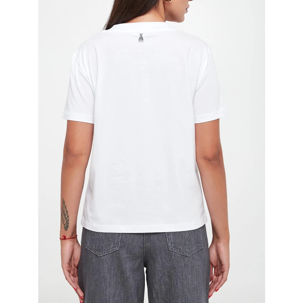 PATRIZIA PEPE Witte T-shirt en Polo Stijlvol White Dames