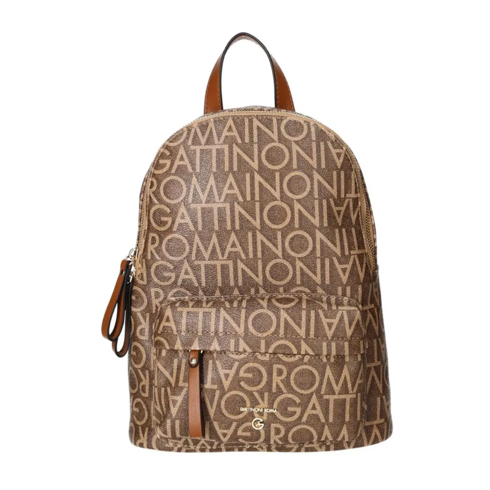 Gattinoni Bruine damesrugzak met all-over print Brown Dames