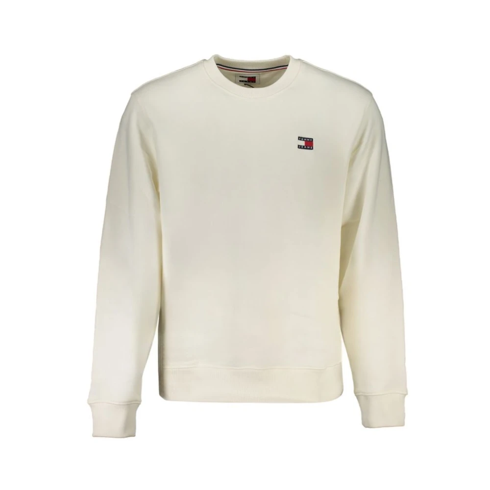 Tommy Hilfiger Casual Fleece Sweatshirt met Applique Logo White Heren
