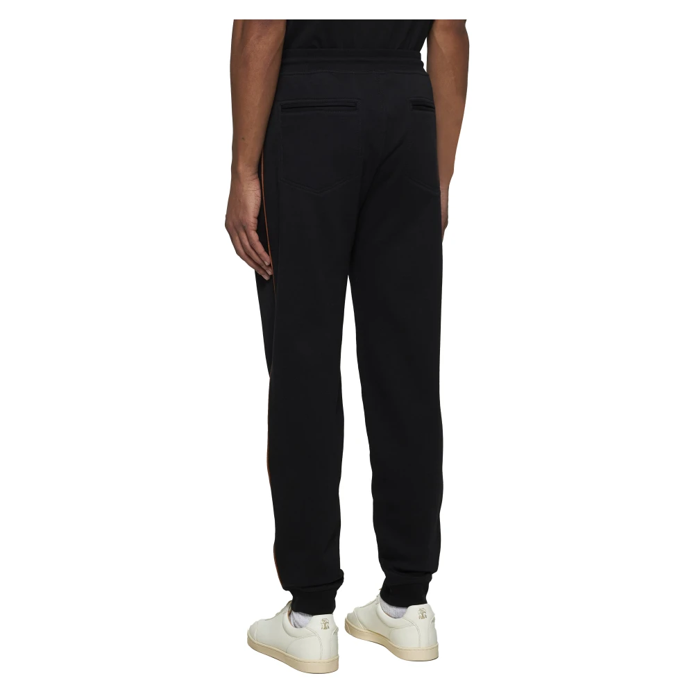 BRUNELLO CUCINELLI Zwarte elastische taillebroek Black Heren
