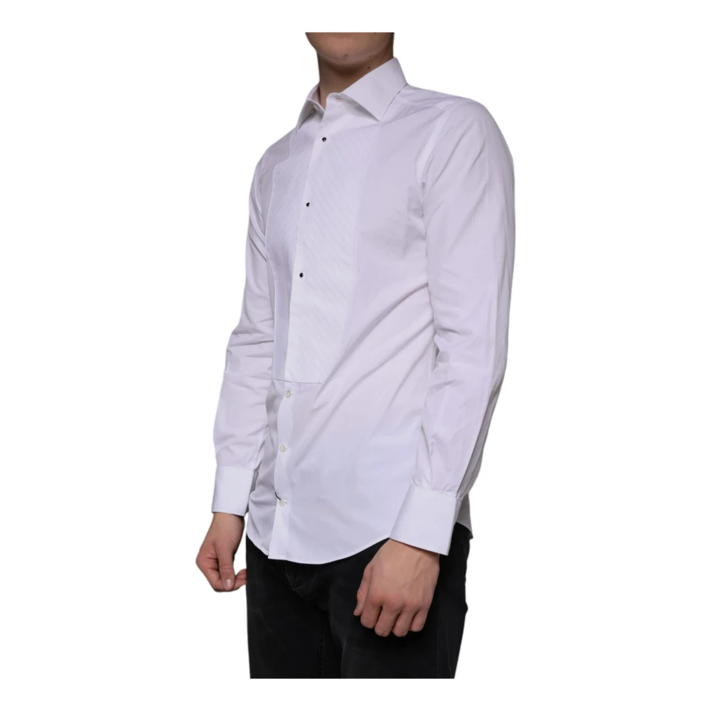 Dolce & Gabbana Witte Katoenen Poplin Formeel Overhemd White Heren