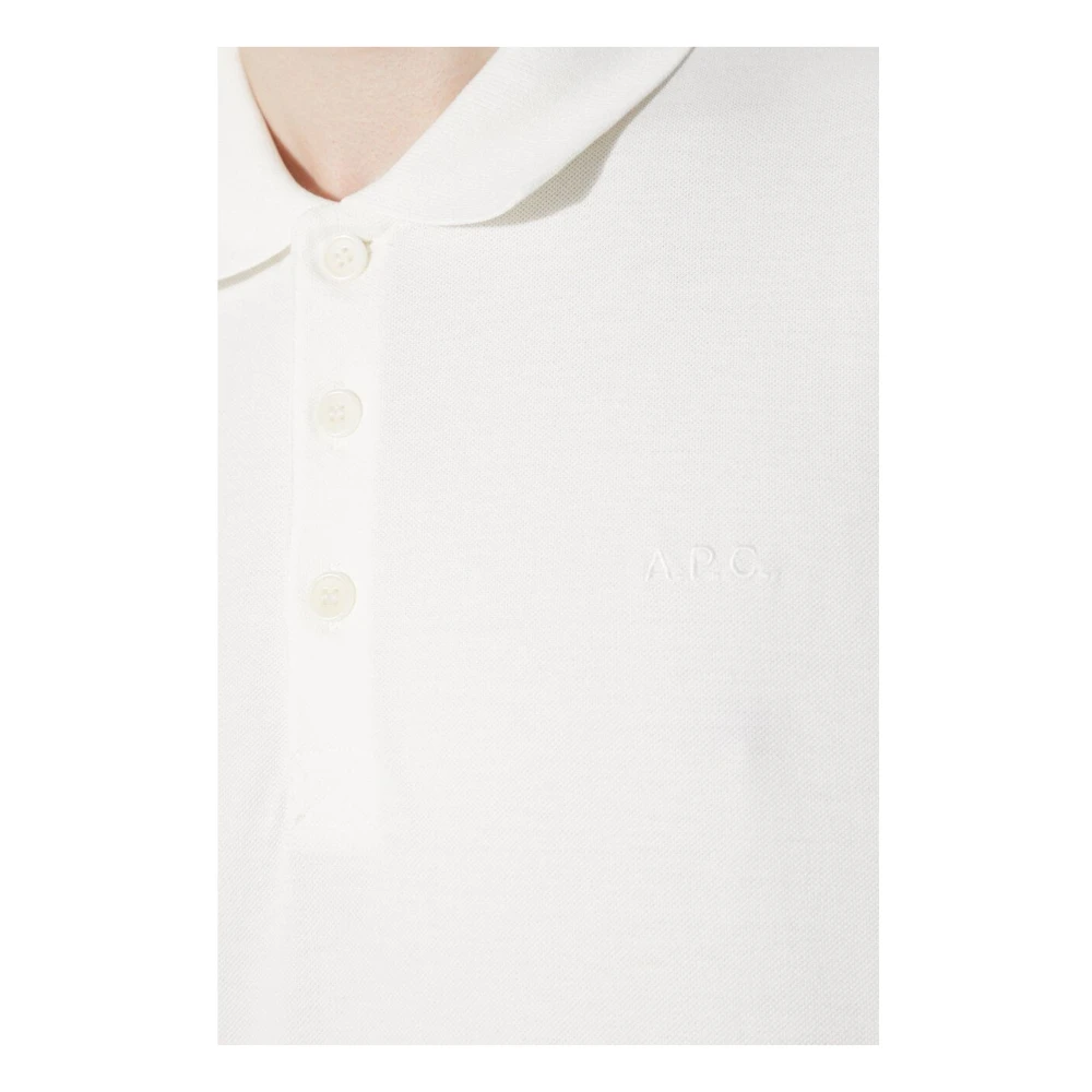A.p.c. Witte Katoenen Polo Shirt Pique White Heren