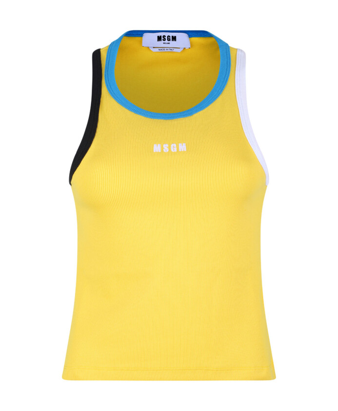 debardeur-jaune-a-bordure-contrastee