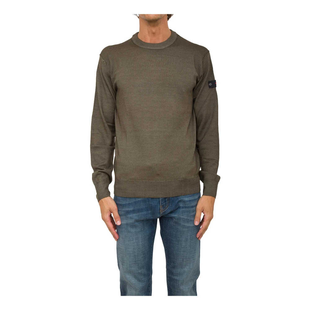 Peuterey Groene Crew Neck Wollen Trui Green Heren