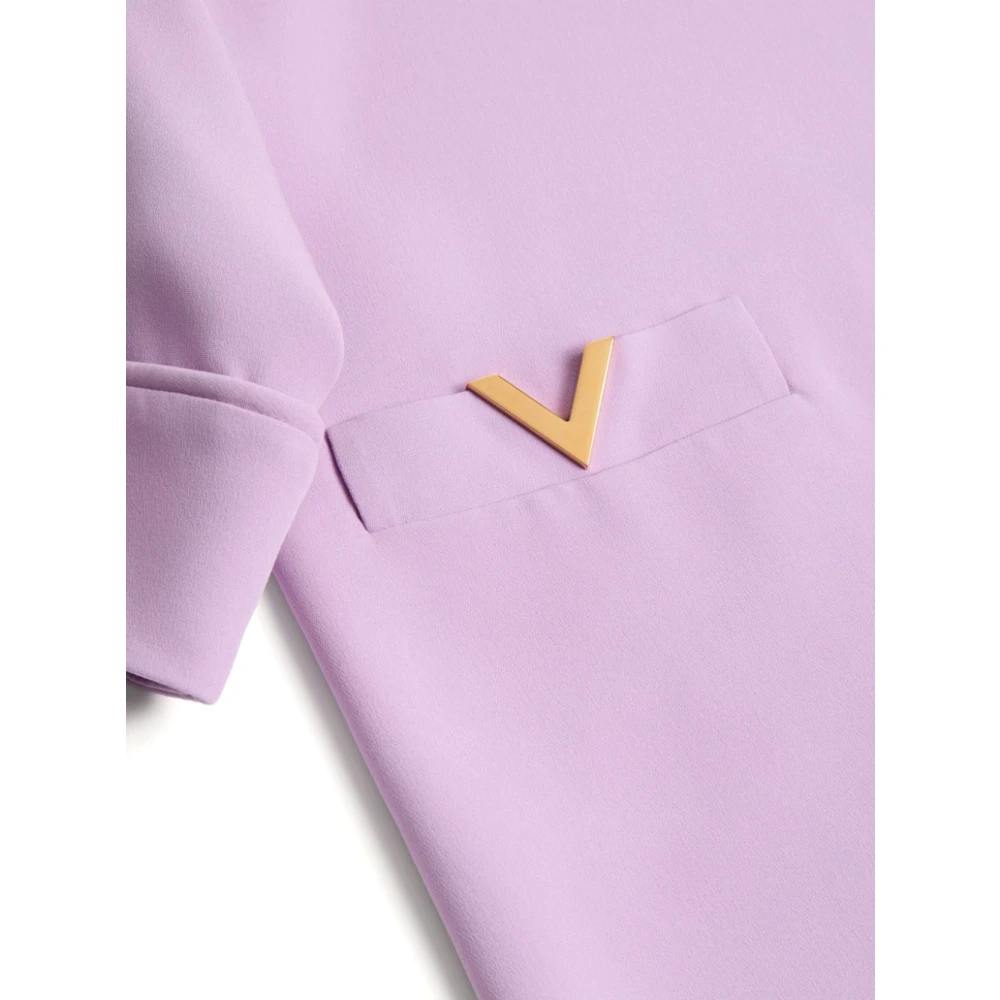 Valentino Lila Zijden Cady Jurk met Zakken Purple Dames