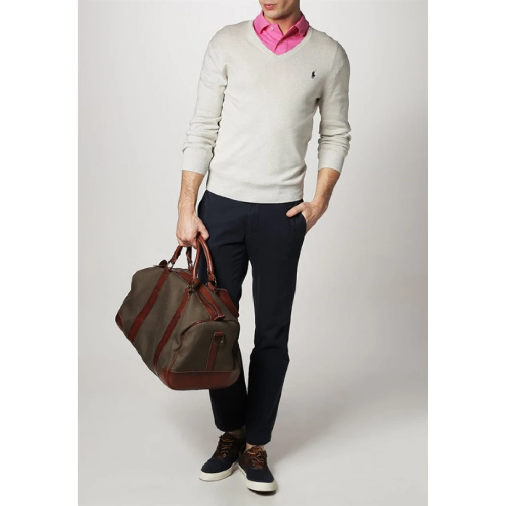 Polo Ralph Lauren V-hals Pima Katoen Trui Gray Dames