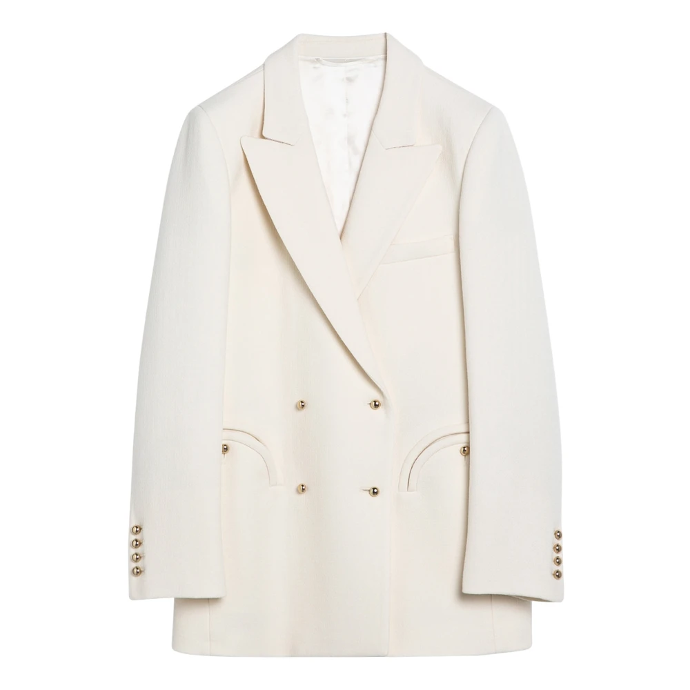 Blazé Milano Dubbelbreasted Jas Beige Dames
