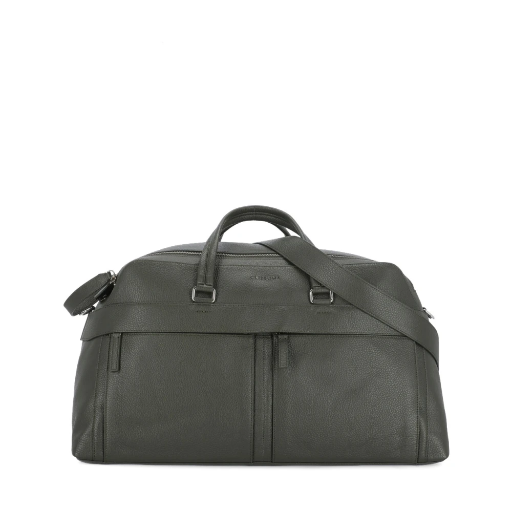 Orciani Groene Pebble Leren Duffeltas Green Heren
