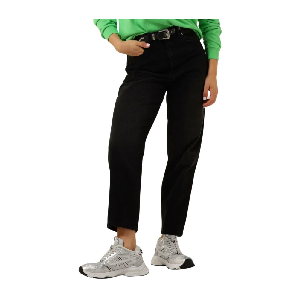 Co'Couture Vika Barrel Pleat Jeans Black Dames