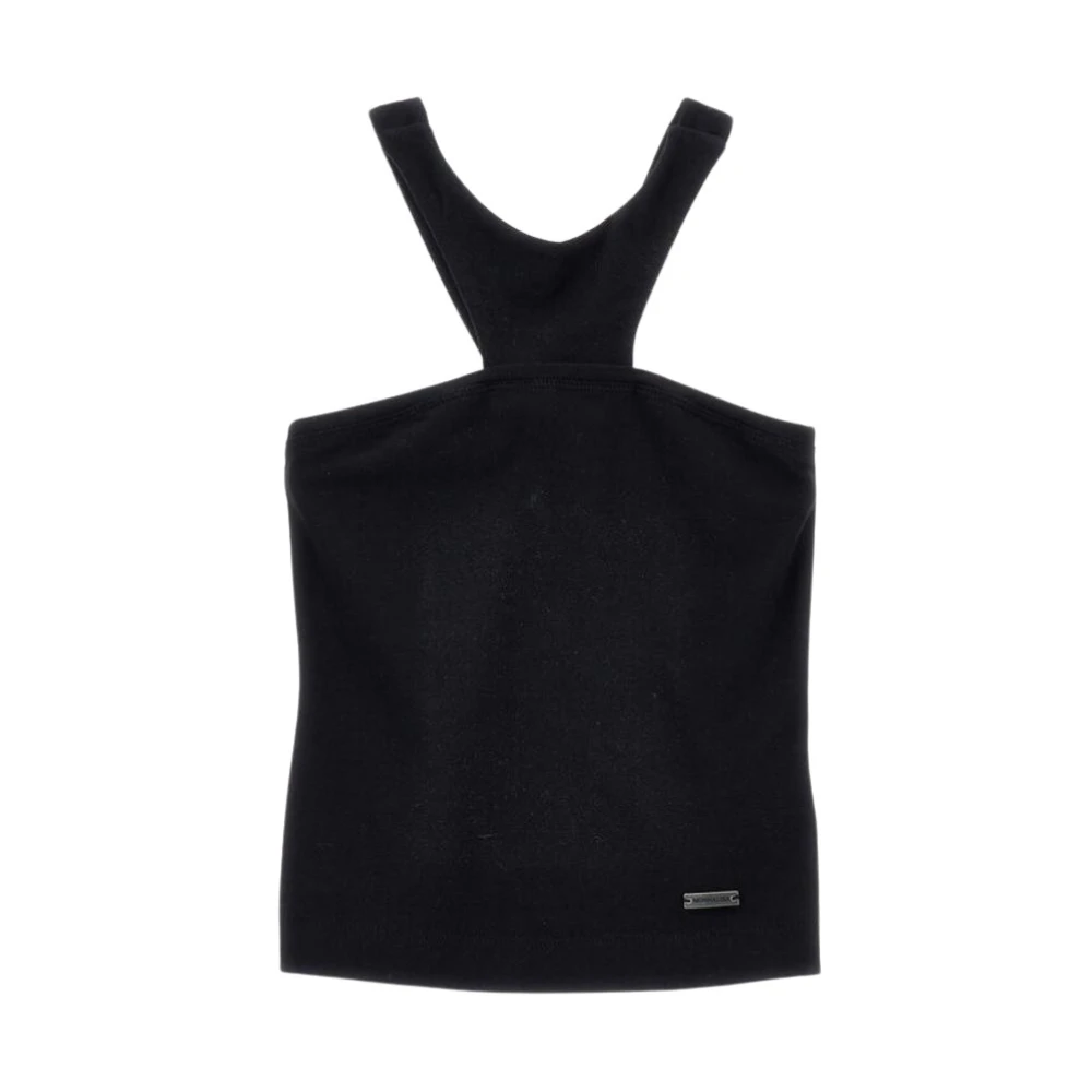 Monnalisa Girls Black Cotton Tops And Tanks - Kids Sleeveless Tops - 12 Y - Kids