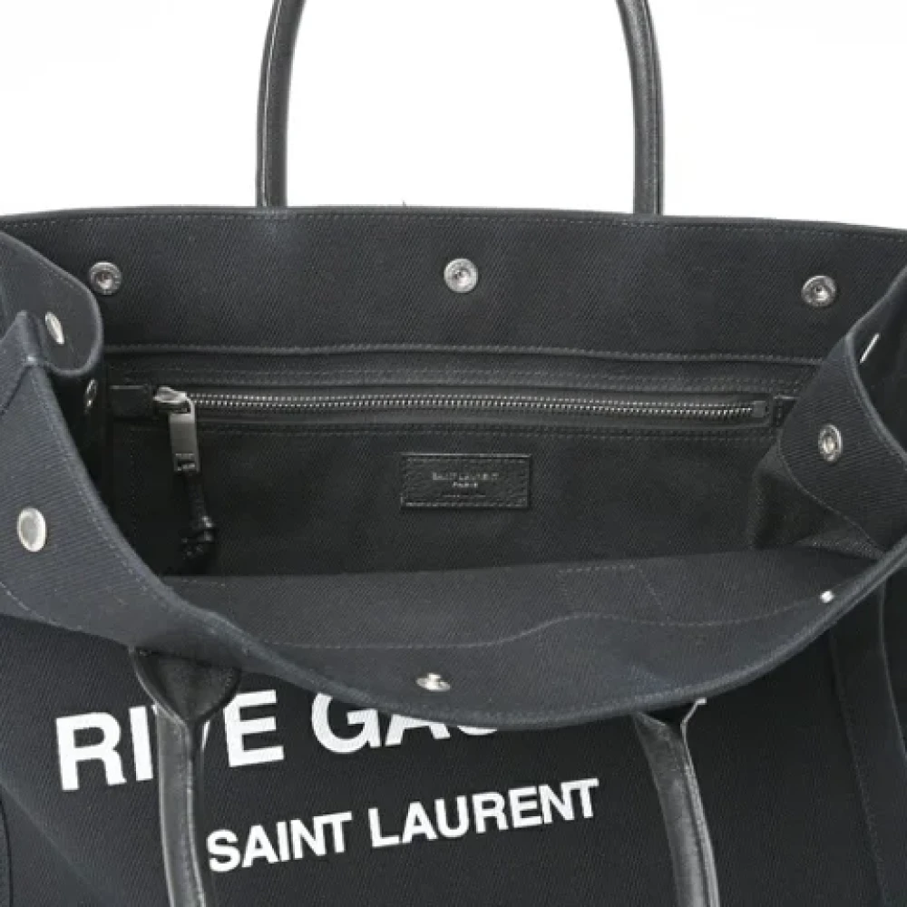 Saint Laurent Vintage Pre-owned Canvas handbags Black Dames