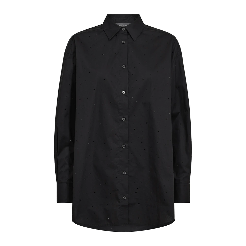 MOS MOSH Zwarte Rhin Shirt met Lange Mouwen Black Dames