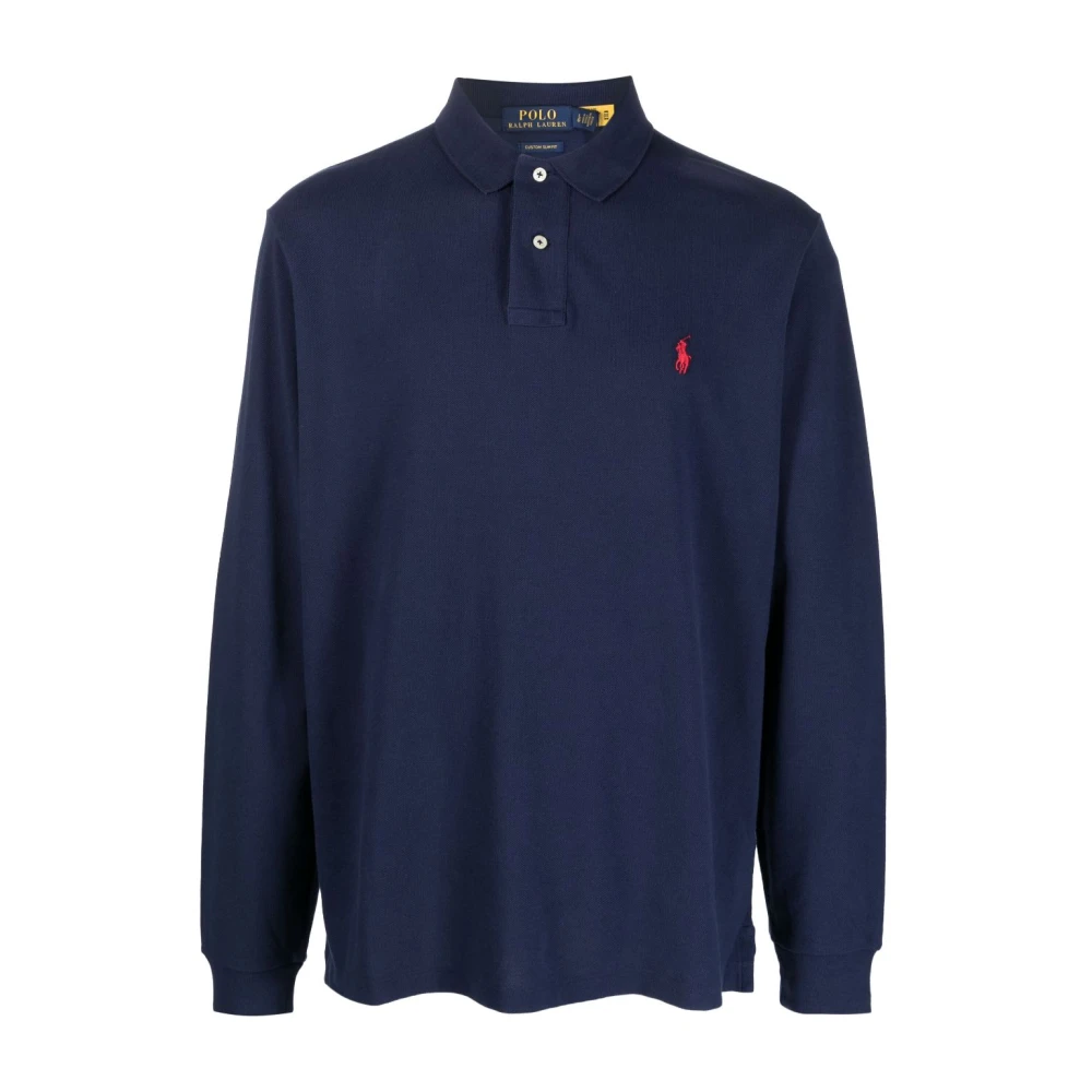 Polo Ralph Lauren Aangepaste Slim Fit Katoen Mesh Polo Blue Heren