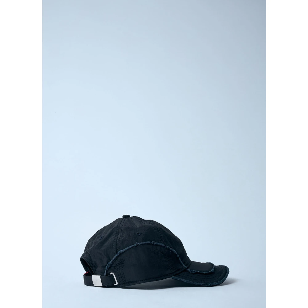 Diesel Baseballpet met verweerd logo Made in Italy Black Heren