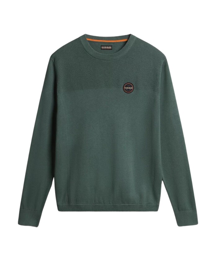 pull-col-rond-en-coton-vert