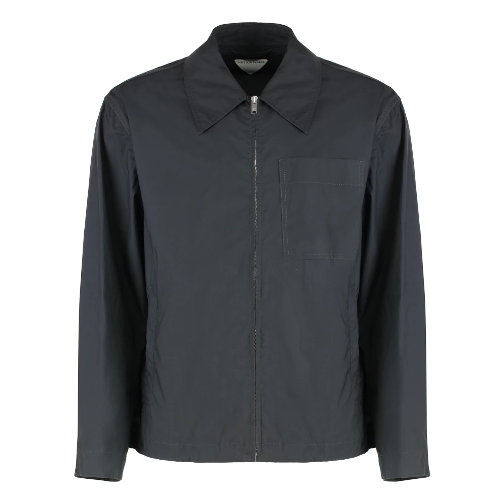 Bottega Veneta Men's Gray Light Jackets, L, Cotton Jacket