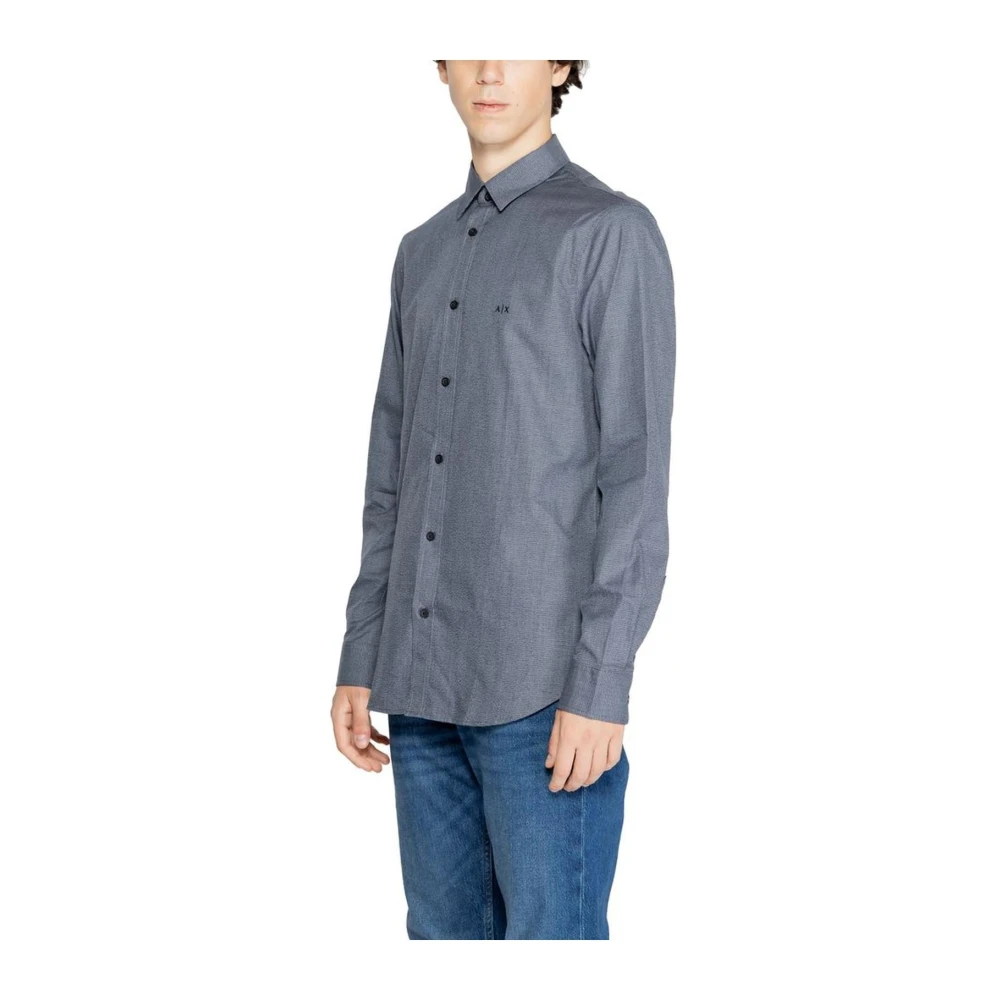 Armani Exchange Klassieke katoenen overhemd Blue Heren