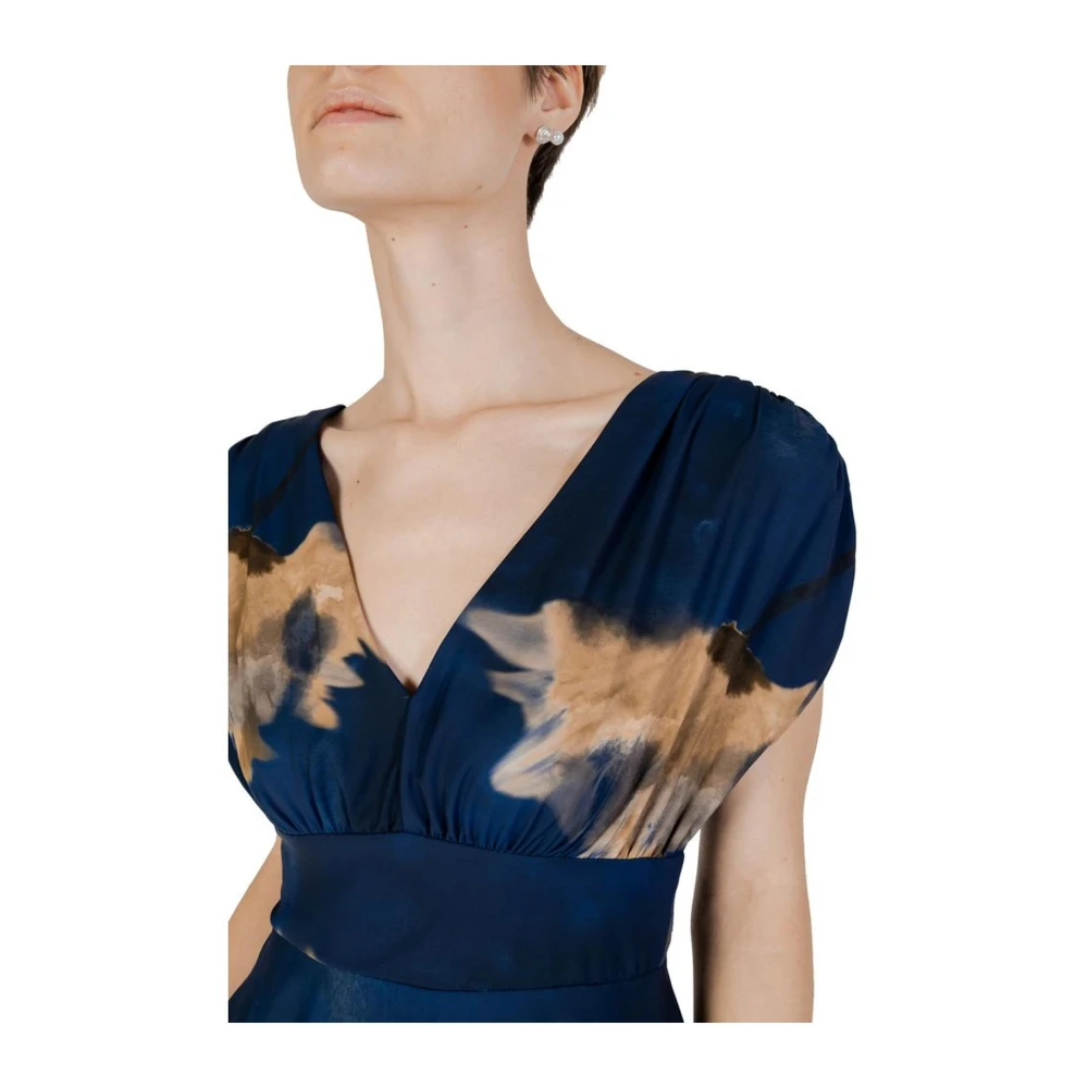 RINASCIMENTO Blauwe Lange Jurk van Polyester Blue Dames