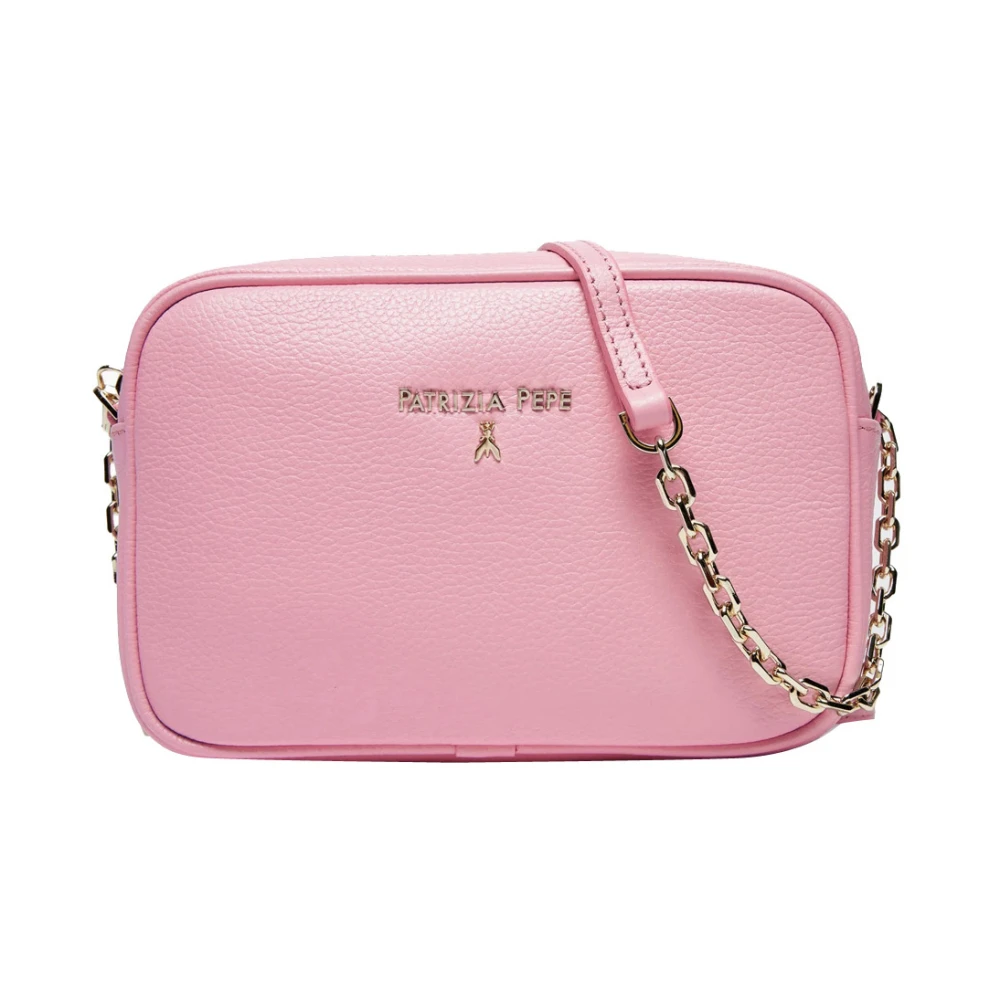 PATRIZIA PEPE Stijlvolle Leren Schoudertas Pink Dames