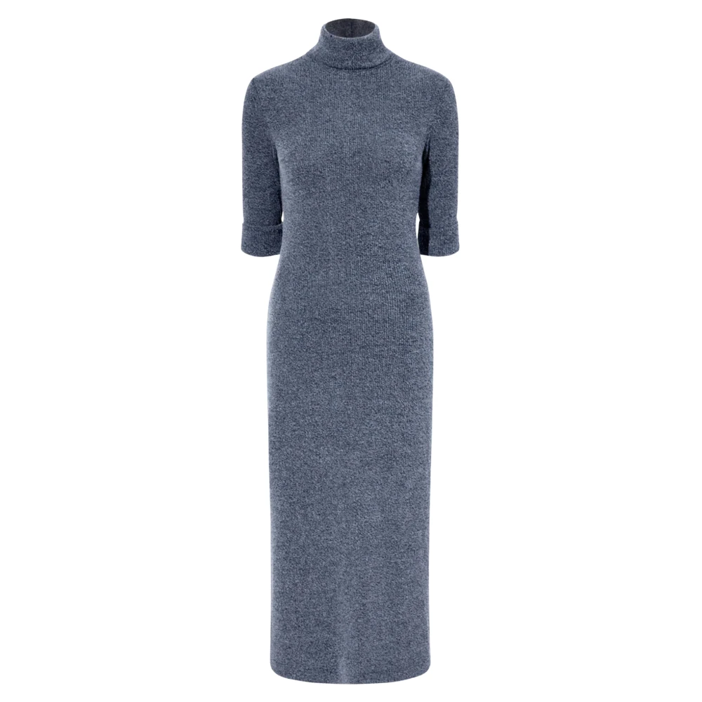Proenza Schouler Boucle Rib Cerine Jurk met Turtleneck Gray Dames
