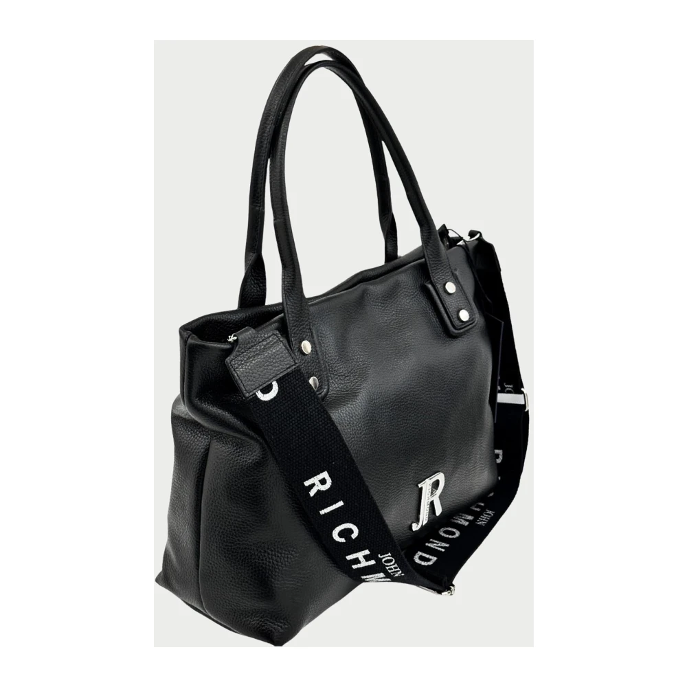 John Richmond Zwarte Shoppingtas met Logoband Black Dames