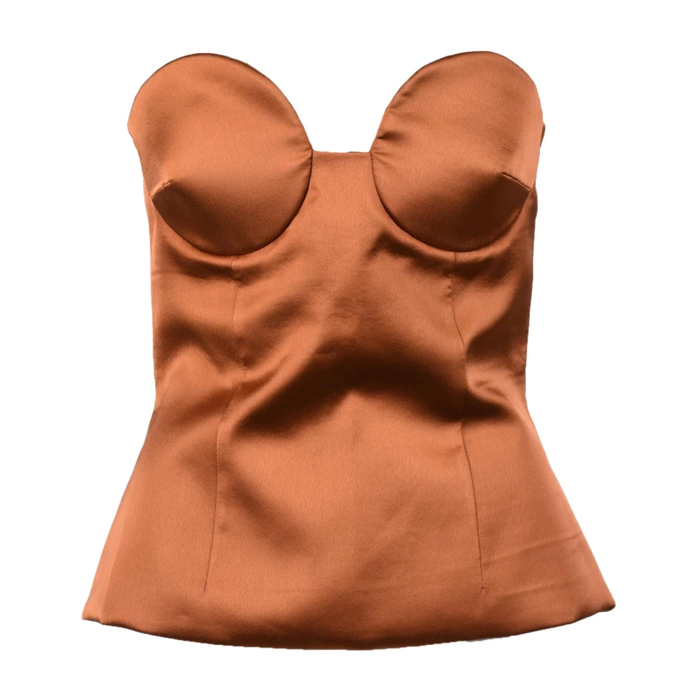 Nineminutes Elegante Top met Polyester en Elastaan Brown Dames