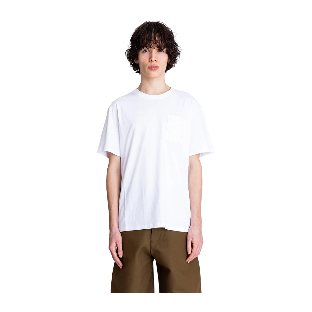 Loewe Witte Relaxte Fit T-shirt White Heren