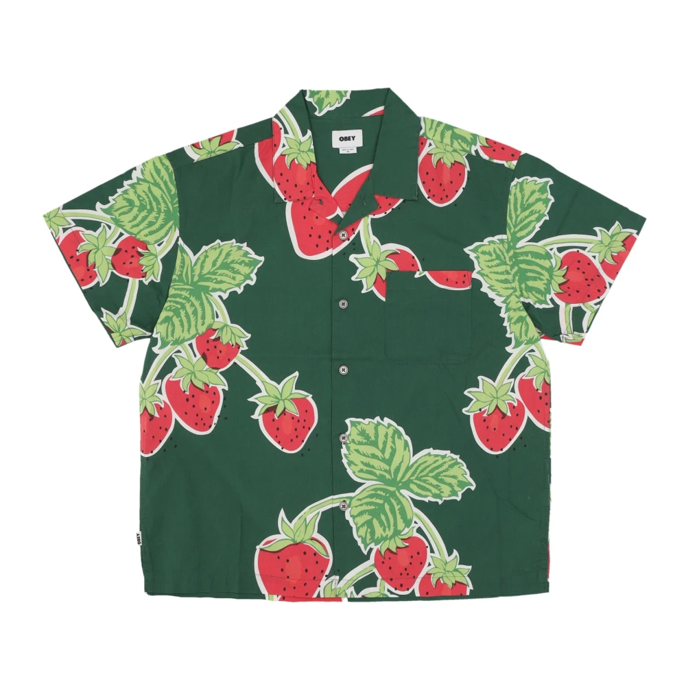 Obey Jumbo Berries Korte Mouw Overhemd Green Heren
