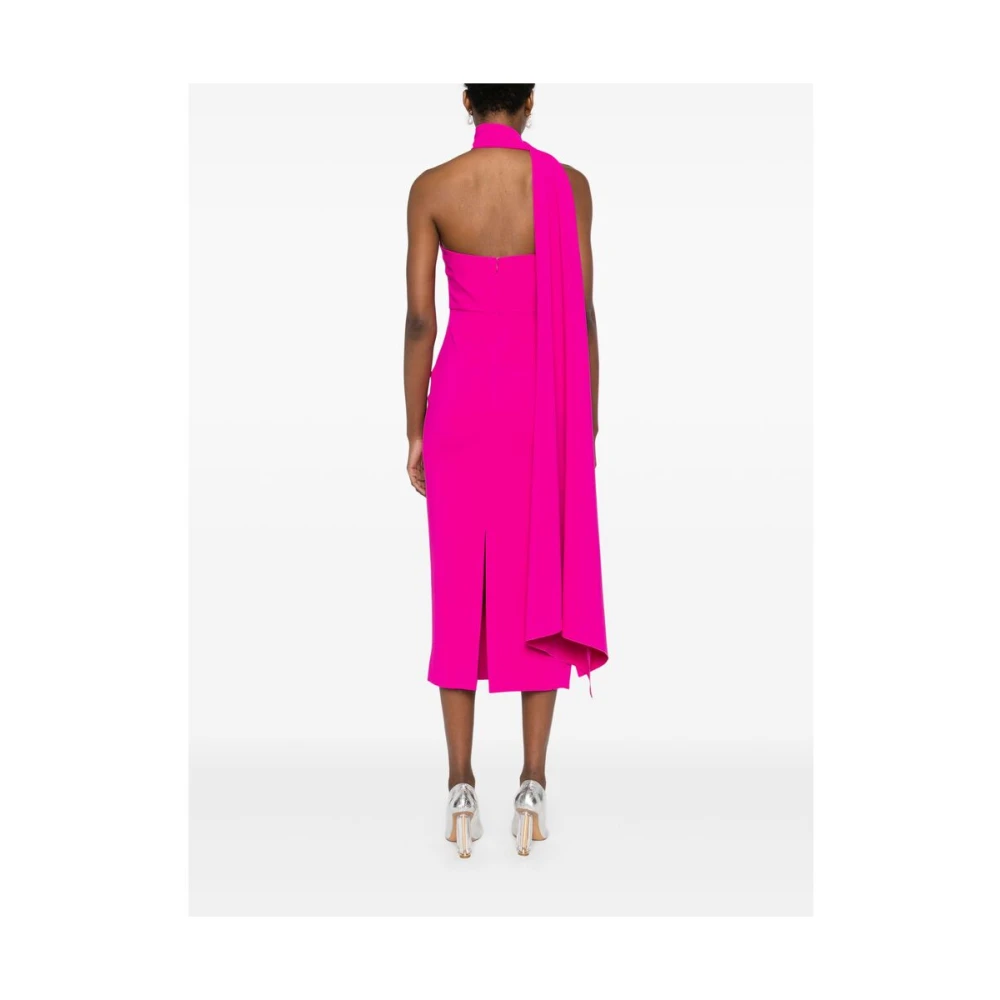 Solace London Magenta Roze One-Shoulder Jurk met Sjaal Pink Dames