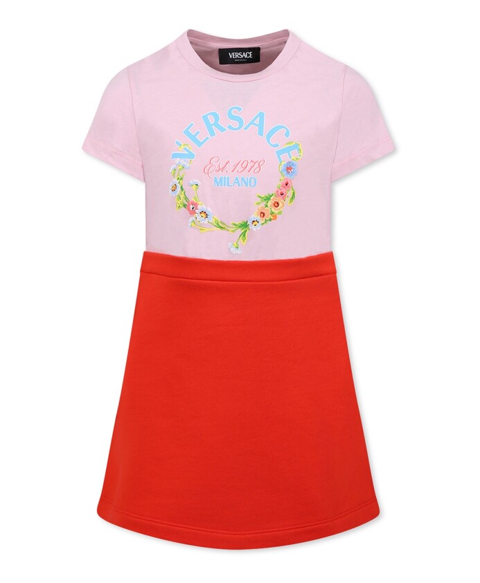 floral-logo-short-sleeved-dress