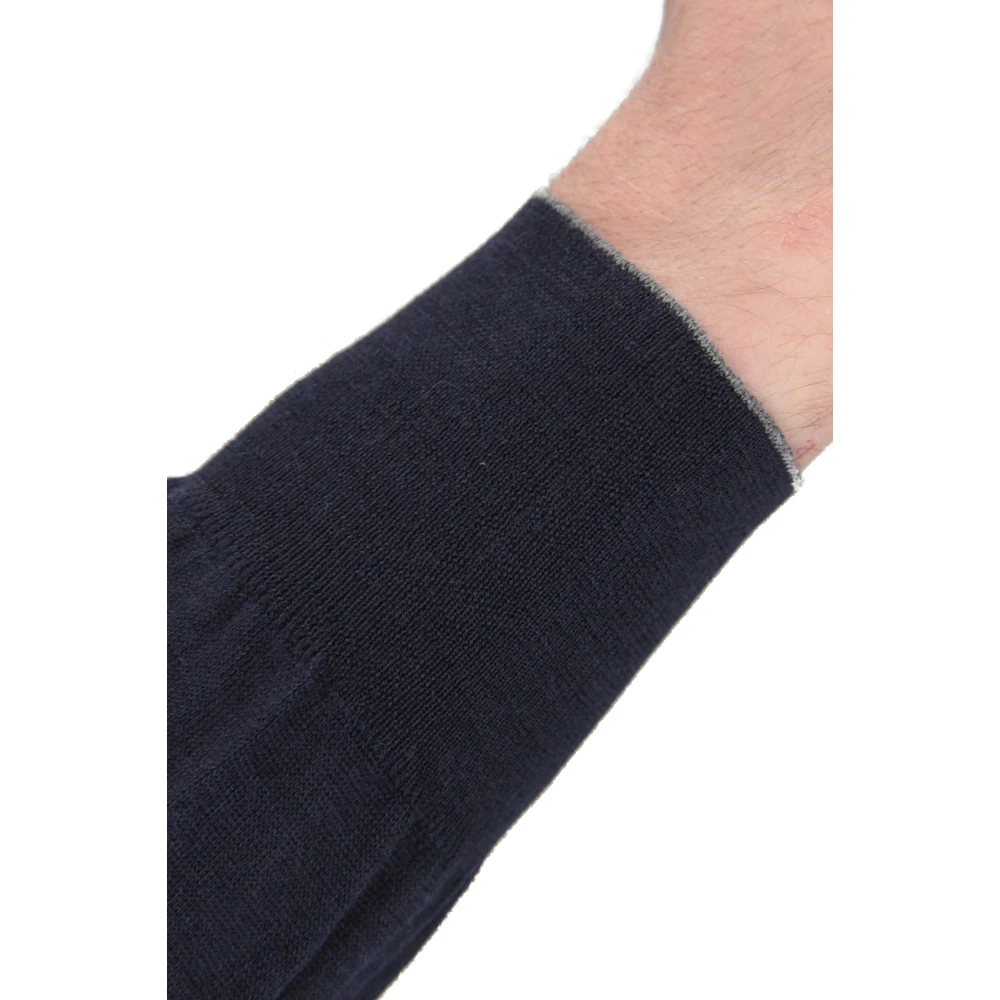BRUNELLO CUCINELLI Blauwe Wol-Kasjmier Trui Dolcevita Stijl Blue Heren