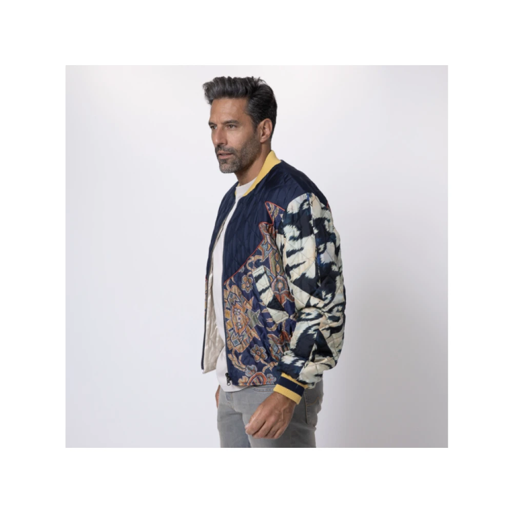 Pierre-Louis Mascia Omkeerbare Bomberjack met Bloemmotieven Blue Heren