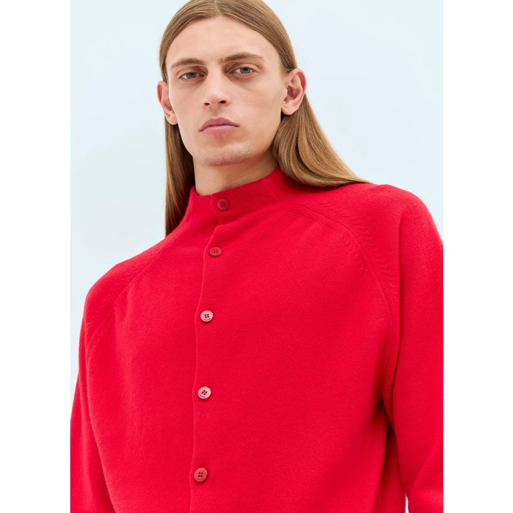 Jacquemus Kasjmier Gebreide Hoge Hals Cardigan Red Heren