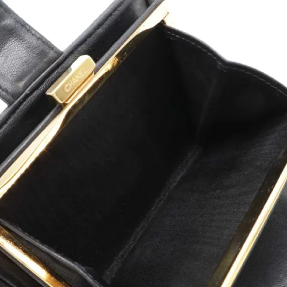 Chanel Vintage Pre-owned Leather wallets Black Dames