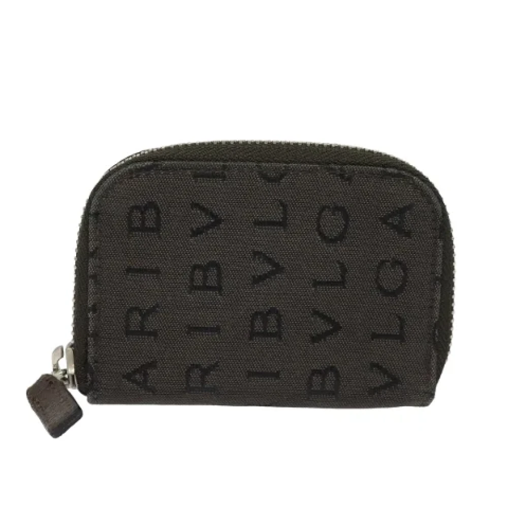 Bvlgari Vintage Pre-owned Canvas wallets Gray Dames